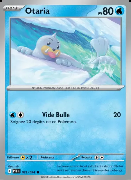 Otaria, carte Pokémon PFL 021 — extension Flammes Fantasmagoriques