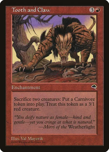 Tooth and Claw, Magic card TMP 210 — Tempest set
