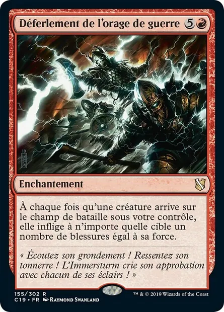 Déferlement de l'orage de guerre, carte Magic C19 155 — extension Commander 2019