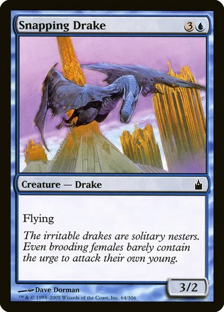 Snapping Drake, Magic card RAV 64 — Ravnica: City of Guilds set