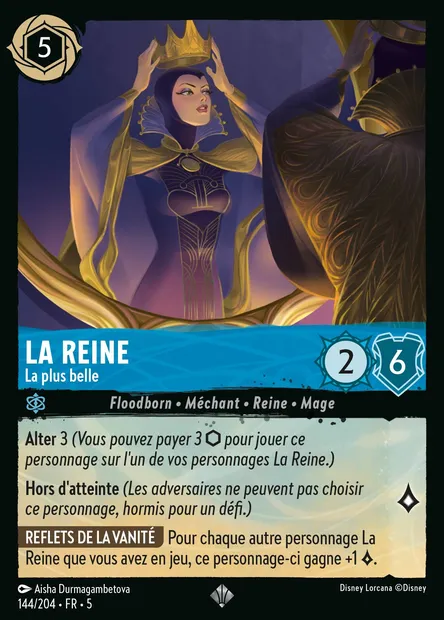 La Reine - La plus belle, carte Disney Lorcana CH5-144 — extension Ciel Scintillant