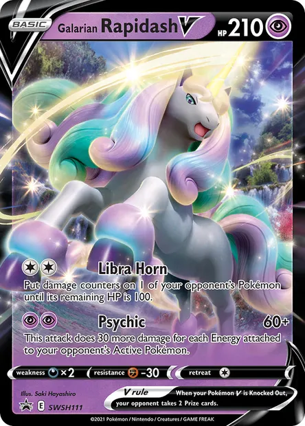 Galarian Rapidash V, Pokémon card SWSH 111 — SWSH Black Star Promos set
