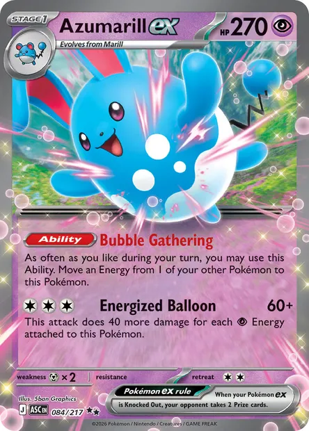 Azumarill ex, Pokémon card ASC 084 — Ascended Heroes set