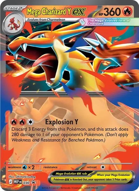 Mega Charizard Y ex, Pokémon card MEP 030 — MEP Black Star Promos set