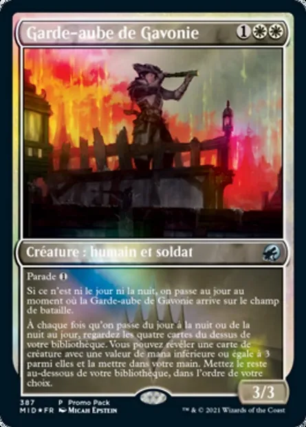 Garde-aube de Gavonie, carte Magic MID 387 — extension Innistrad : chasse de minuit