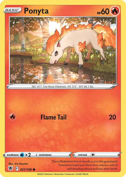 Ponyta, Pokémon card ASR 021 — Astral Radiance set