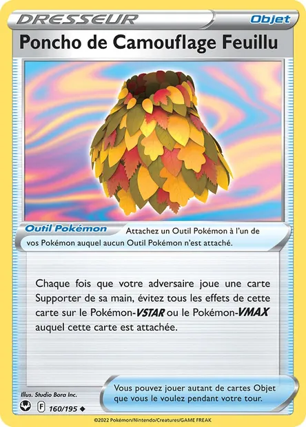 Poncho de Camouflage Feuillu, carte Pokémon SIT 160 — extension Tempête Argentée