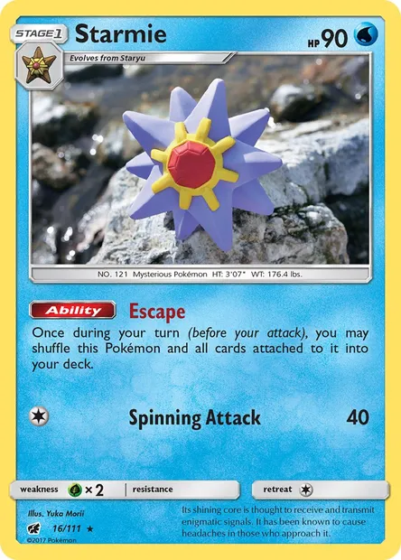 Starmie, Pokémon card CIN 16 — Crimson Invasion set