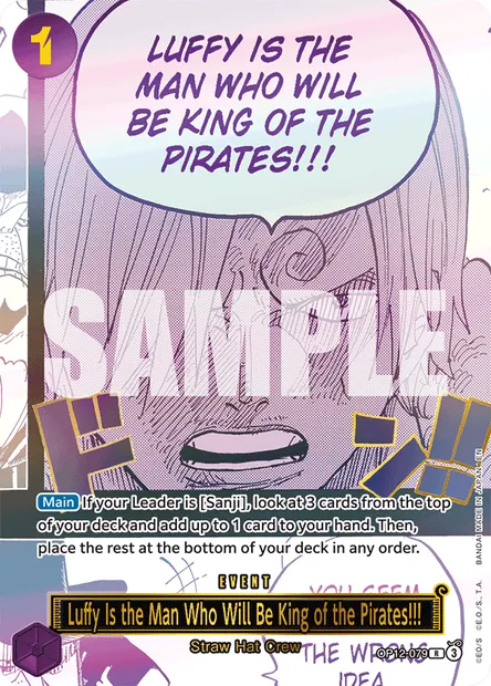 Luffy est l'homme qui deviendra le roi des pirates !!, carte One Piece OP12-079 — extension L'HÉRITAGE DU MAÎTRE