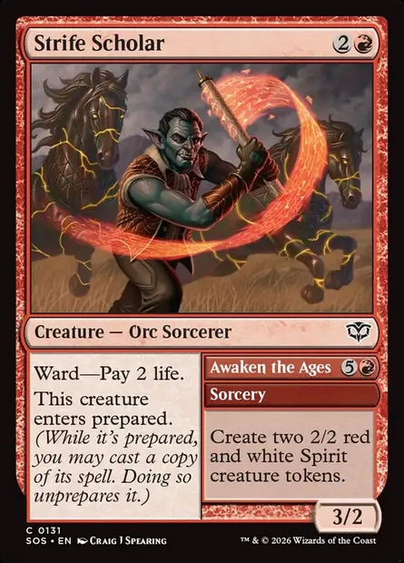 Strife Scholar // Awaken the Ages, Magic card SOS 131 — Secrets of Strixhaven set