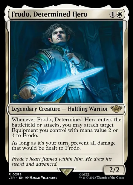 Frodo, Determined Hero, Magic card LTR 289 — The Lord of the Rings: Tales of Middle-earth set