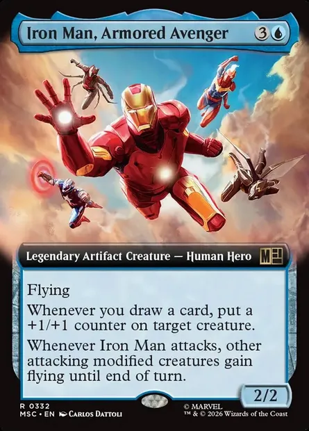 Iron Man, Armored Avenger, Magic card MSC 332 — Marvel Super Heroes Commander set