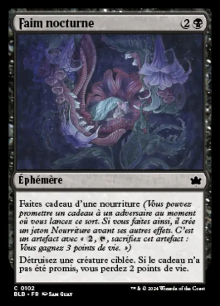 Faim nocturne, carte Magic BLB 102 — extension Bloomburrow