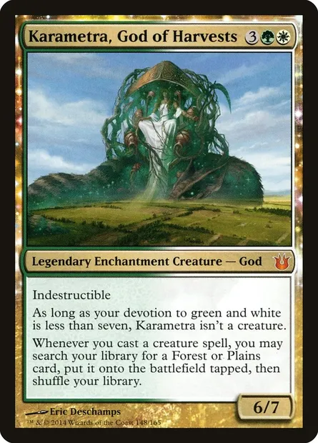 Karametra, God of Harvests, Magic card BNG 148 — Born of the Gods set