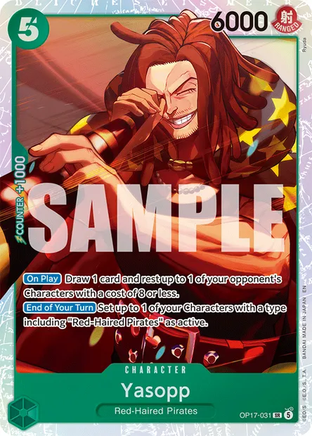 Yasopp, One Piece card OP17-031 — THE WORLD’S STRONGEST WARRIORS set