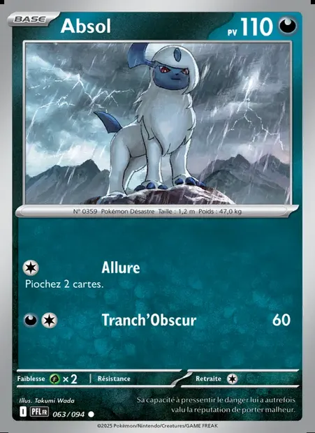 Absol, carte Pokémon PFL 063 — extension Flammes Fantasmagoriques