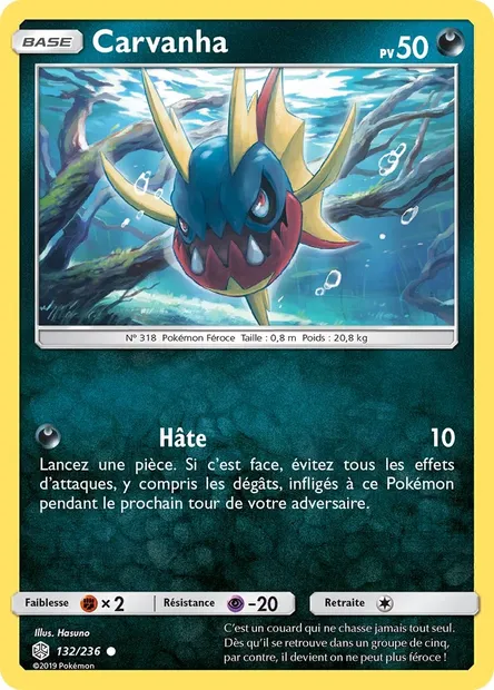 Carvanha, carte Pokémon CEC 132 — extension Éclipse Cosmique