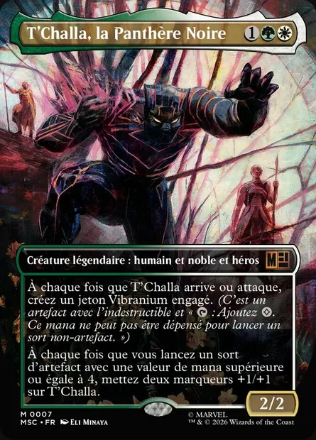 T'Challa, la Panthère Noire, carte Magic MSC 7 — extension Marvel Super Heroes Commander