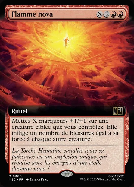 Flamme nova, carte Magic MSC 368 — extension Marvel Super Heroes Commander