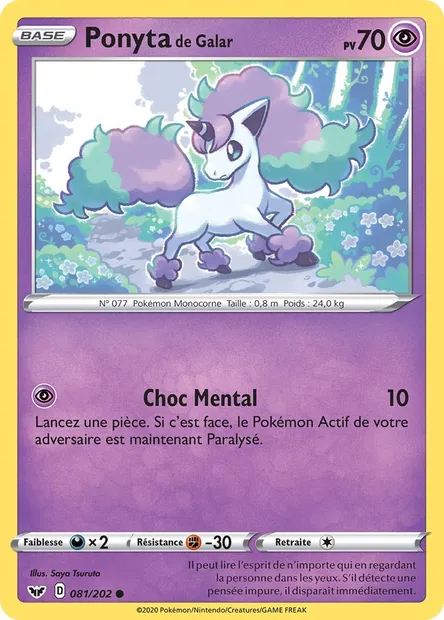 Ponyta de Galar, carte Pokémon SSH 81 — extension Épée et Bouclier