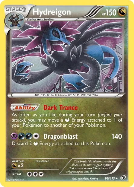 Hydreigon, Pokémon card LTR 99 — Legendary Treasures set