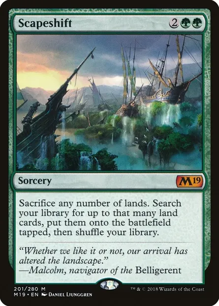 Scapeshift, Magic card M19 201 — Core Set 2019 set