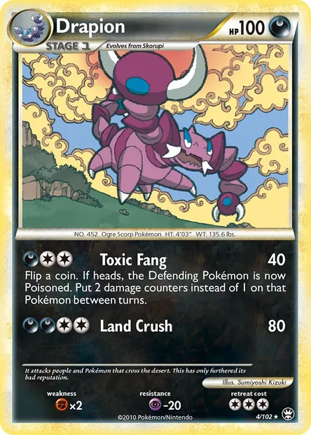 Drapion, Pokémon card TM 4 — Triumphant set