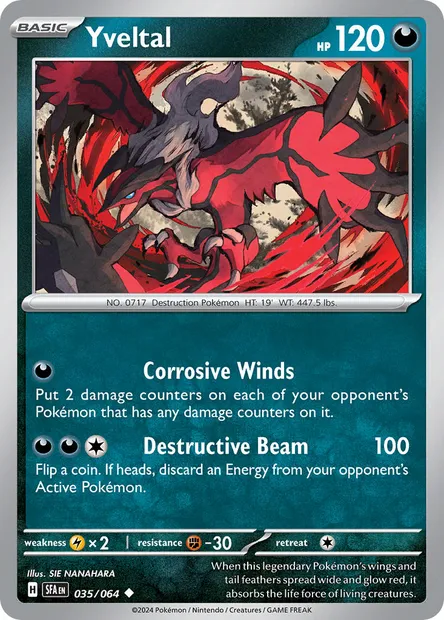 Yveltal, Pokémon card SFA 035 — Shrouded Fable set