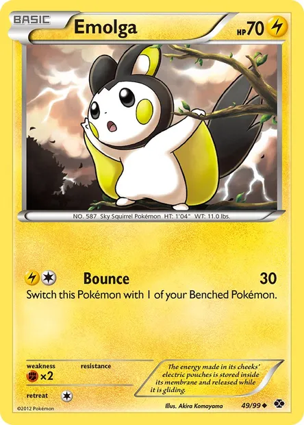 Emolga, Pokémon card NXD 49 — Next Destinies set