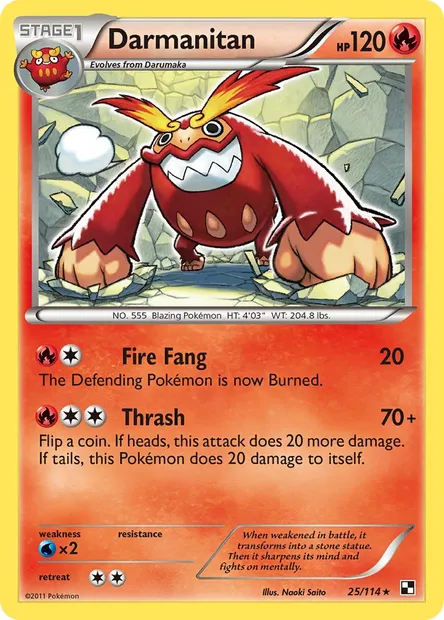 Darmanitan, Pokémon card BLW 25 — Black & White set