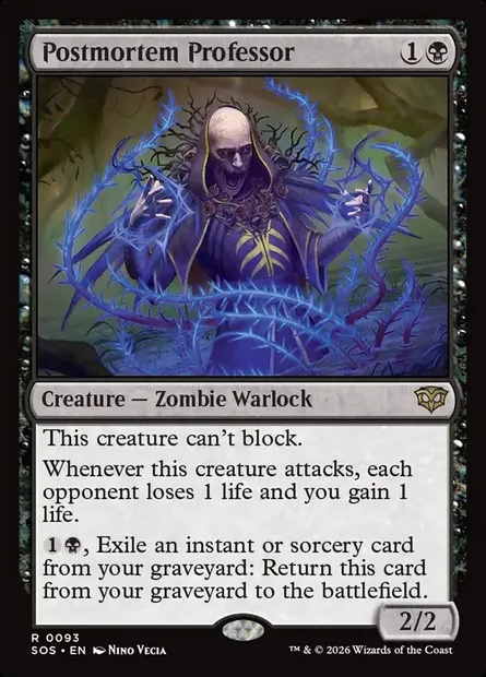 Postmortem Professor, Magic card SOS 93 — Secrets of Strixhaven set