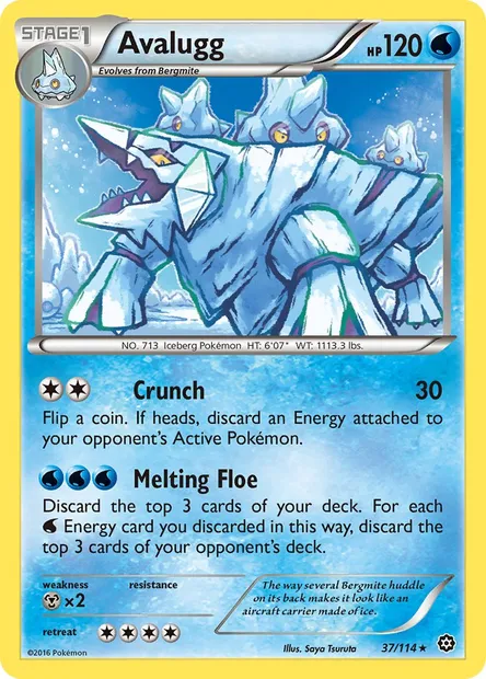 Avalugg, Pokémon card STS 37 — Steam Siege set