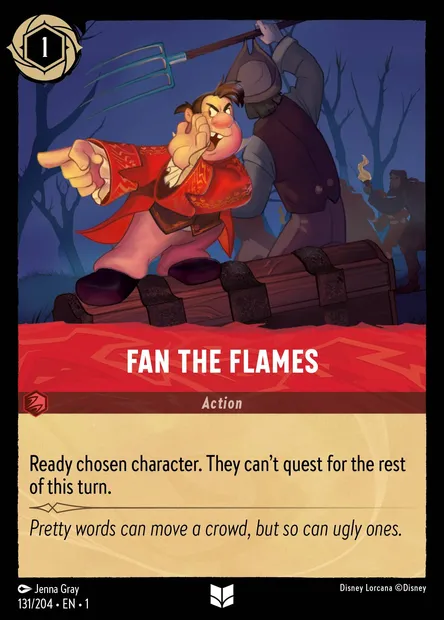 Fan the Flames, Disney Lorcana card CH1-131 — The First Chapter set