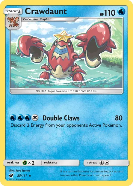 Crawdaunt, Pokémon card CIN 25 — Crimson Invasion set