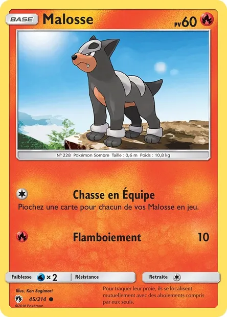 Malosse, carte Pokémon LOT 45 — extension Tonnerre Perdu