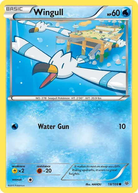 Wingull, Pokémon card ROS 18 — Roaring Skies set