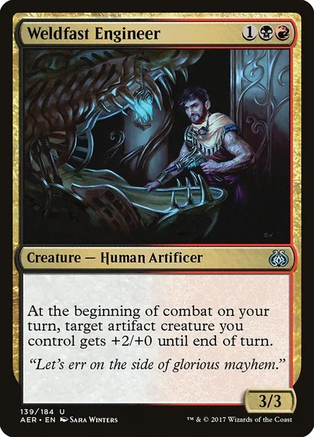 Weldfast Engineer, Magic card AER 139 — Aether Revolt set