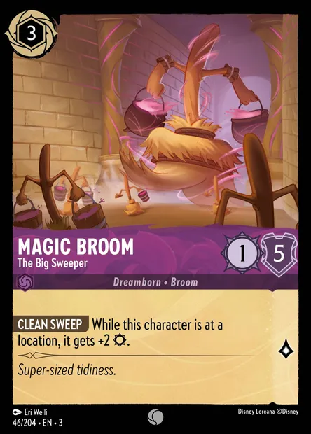 Magic Broom - The Big Sweeper, Disney Lorcana card CH3-046 — Into the Inklands set