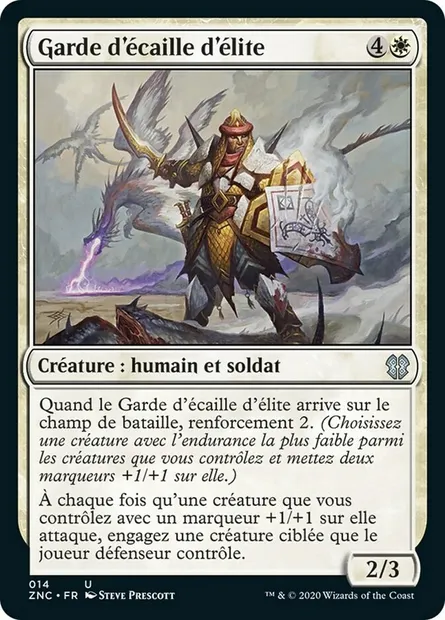 Garde d'écaille d'élite, carte Magic ZNC 14 — extension Zendikar Rising Commander