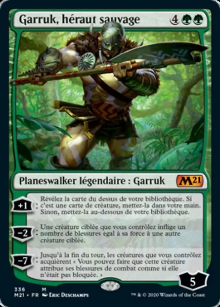 Garruk, héraut sauvage, carte Magic M21 336 — extension Core Set 2021