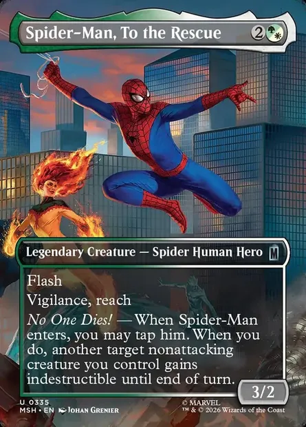 Spider-Man, To the Rescue, Magic card MSH 335 — Marvel Super Heroes set