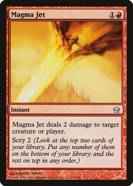 Magma Jet, Magic card 5DN 73 — Fifth Dawn set
