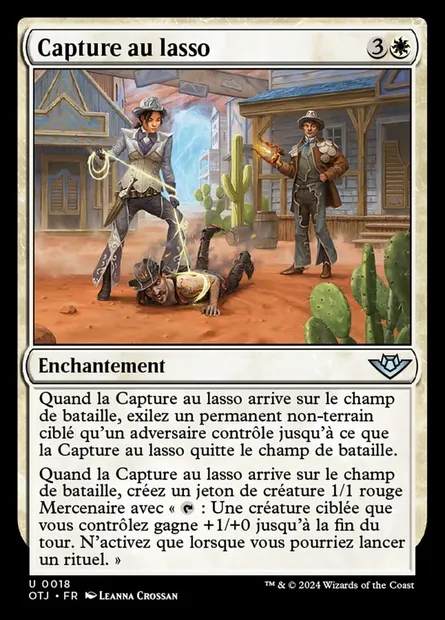 Capture au lasso, carte Magic OTJ 18 — extension Outlaws of Thunder Junction