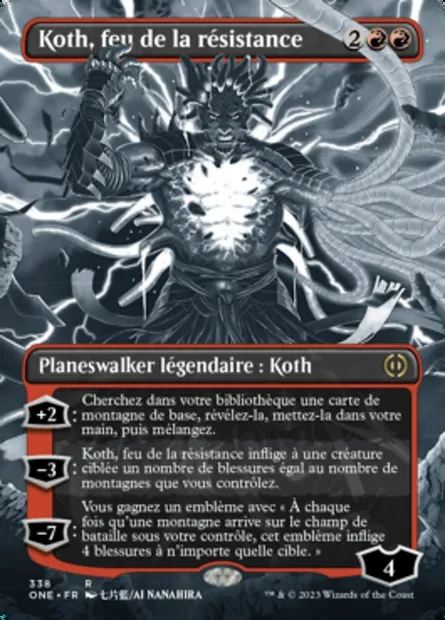 Koth, feu de la résistance, carte Magic ONE 338 — extension Tous Phyrexians