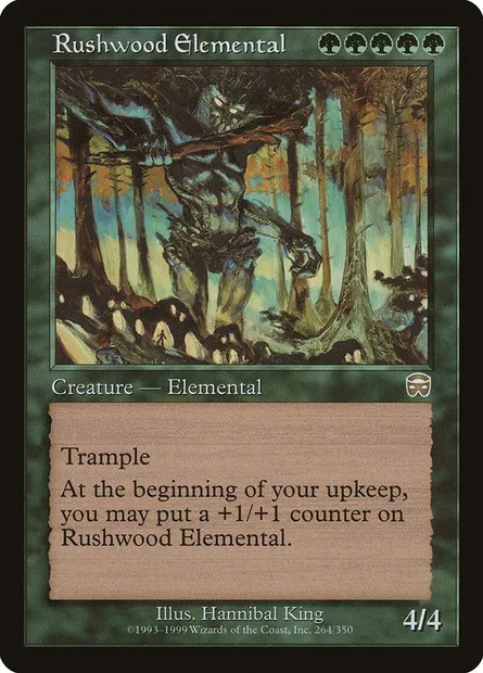 Rushwood Elemental, Magic card MMQ 264 — Mercadian Masques set