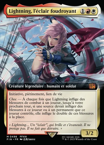 Lightning, l'éclair foudroyant, carte Magic FIN 498 — extension Final Fantasy
