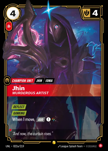 Jhin, carte Riftbound UNL 022a — extension Unleashed