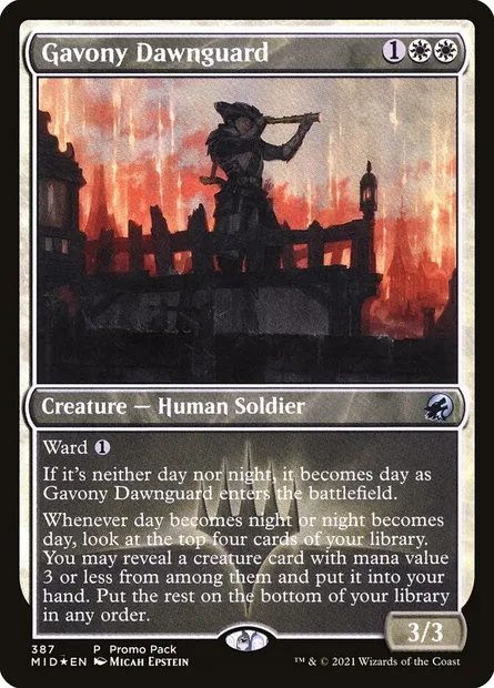 Gavony Dawnguard, Magic card MID 387 — Innistrad: Midnight Hunt set