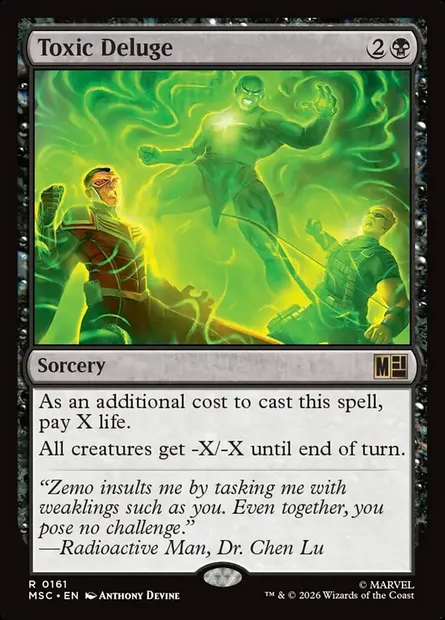 Toxic Deluge, Magic card MSC 161 — Marvel Super Heroes Commander set