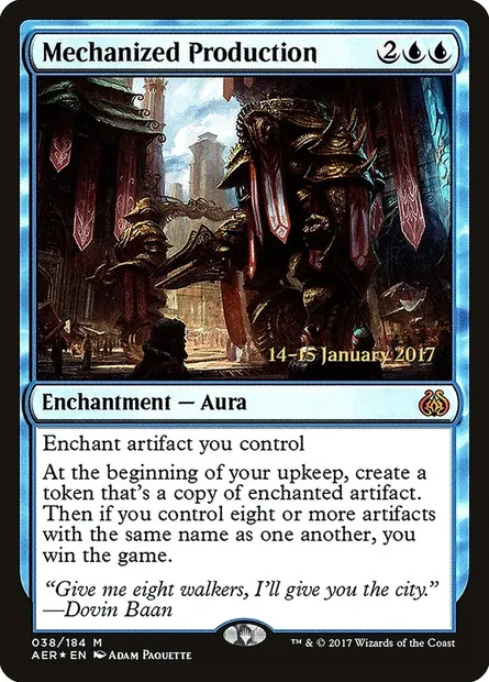 Mechanized Production, Magic card PAER 38s — Aether Revolt Promos set